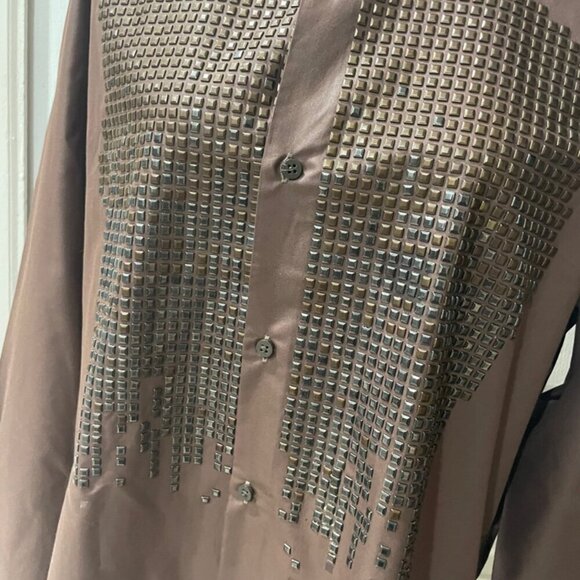 RAFAEL AMAYA SHIRT BUTTON DOWN BY RANGERS LEGEND XL CHOCOLATE STUDDED WESTERN - Picture 10 of 15